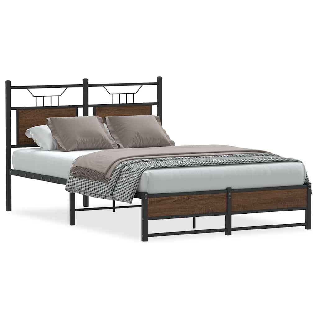 Bettgestell ohne Matratze Braun Eiche 120x190 cm Holzwerkstoff