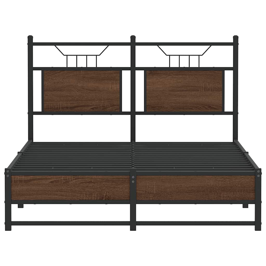 Bettgestell ohne Matratze Braun Eiche 120x190 cm Holzwerkstoff