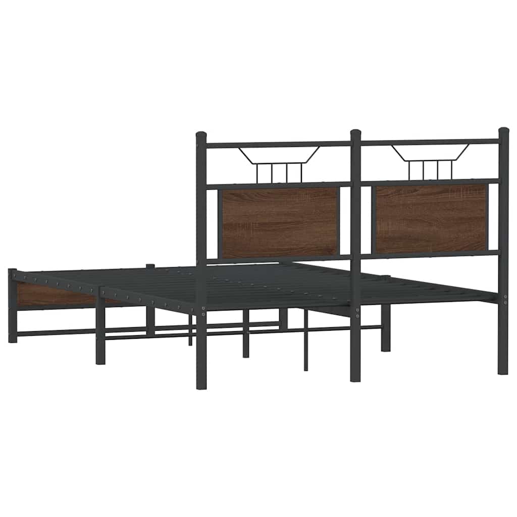 Bettgestell ohne Matratze Braun Eiche 120x190 cm Holzwerkstoff