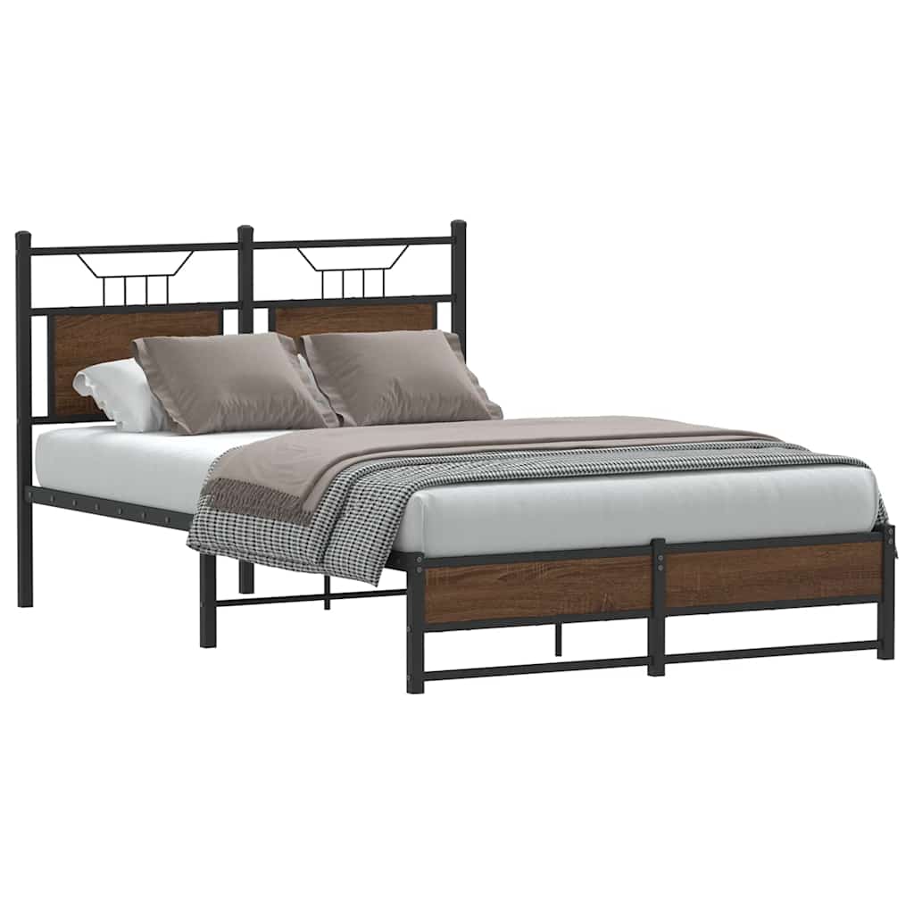 Bettgestell ohne Matratze Braun Eiche 120x190 cm Holzwerkstoff