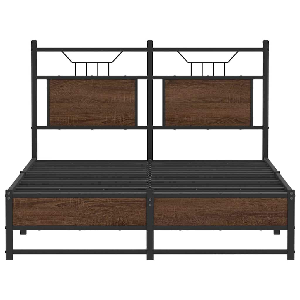 Bettgestell ohne Matratze Braun Eiche 120x200 cm Holzwerkstoff