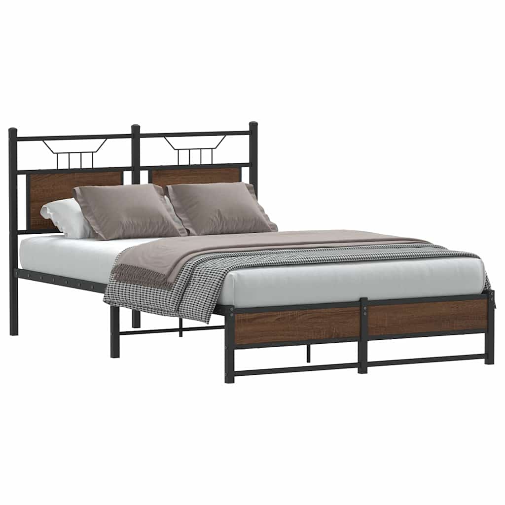 Bettgestell ohne Matratze Braun Eiche 120x200 cm Holzwerkstoff