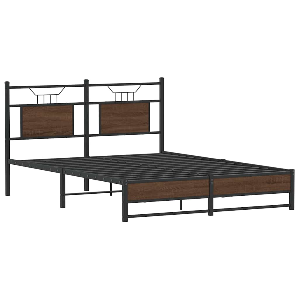 Bettgestell ohne Matratze Braun Eiche 137x190 cm Holzwerkstoff