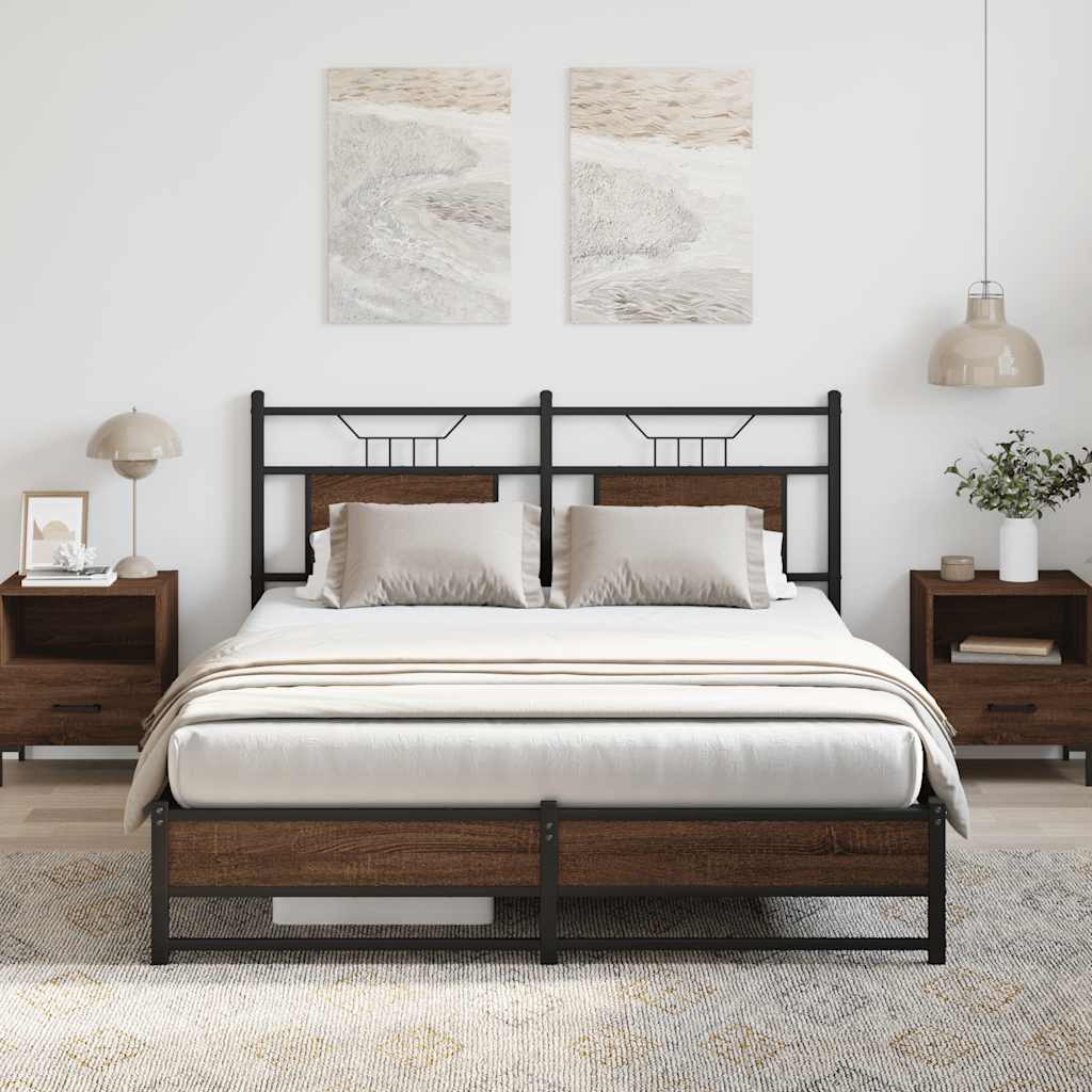 Bettgestell ohne Matratze Braun Eiche 137x190 cm Holzwerkstoff