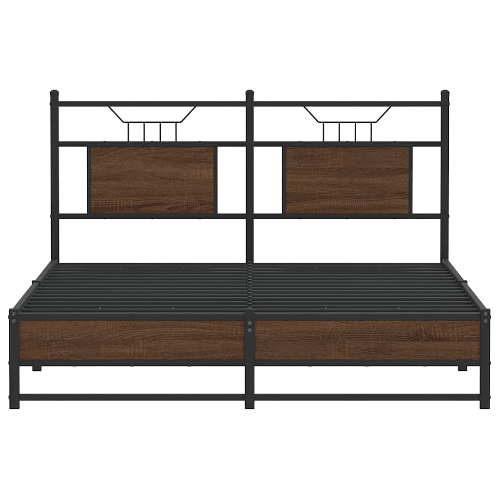 Bettgestell ohne Matratze Braun Eiche 140x190 cm Holzwerkstoff