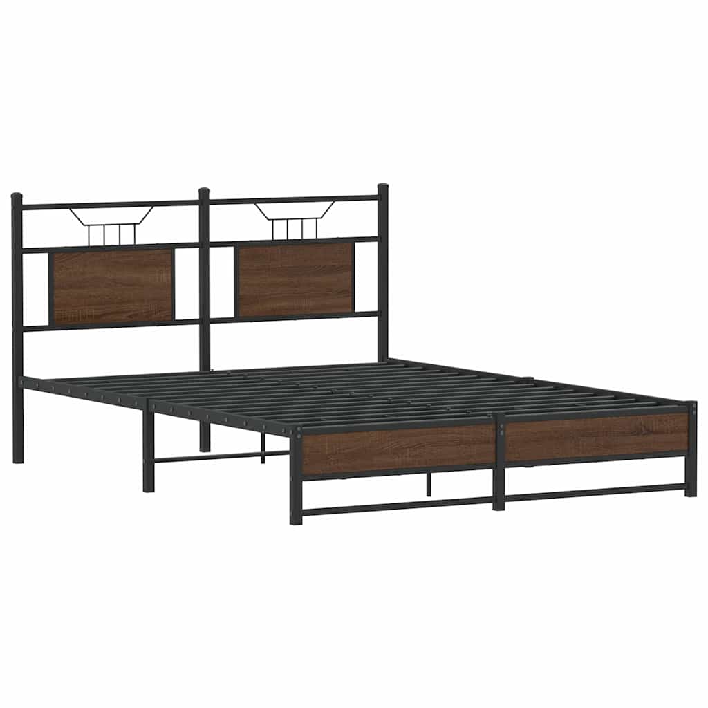 Bettgestell ohne Matratze Braun Eiche 140x200 cm Holzwerkstoff