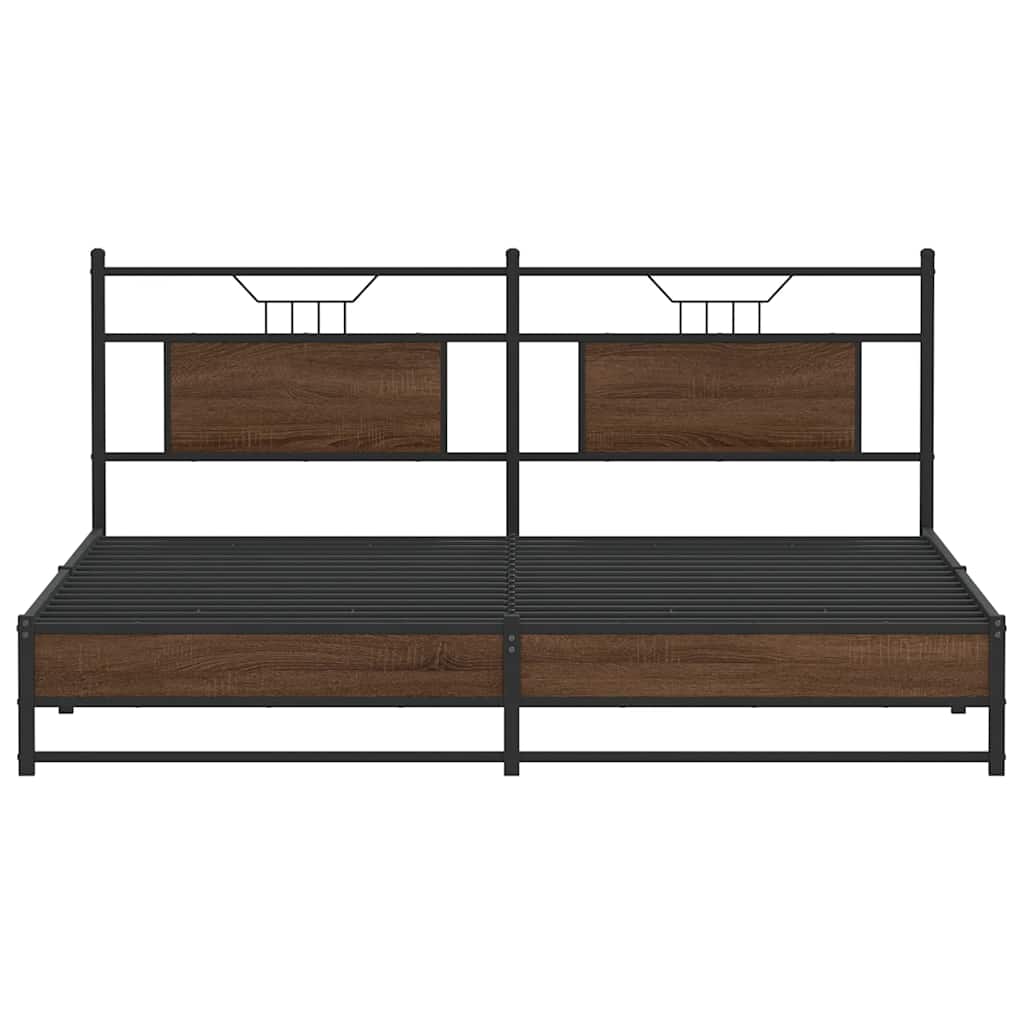 Bettgestell ohne Matratze Braun Eiche 160x200 cm Holzwerkstoff