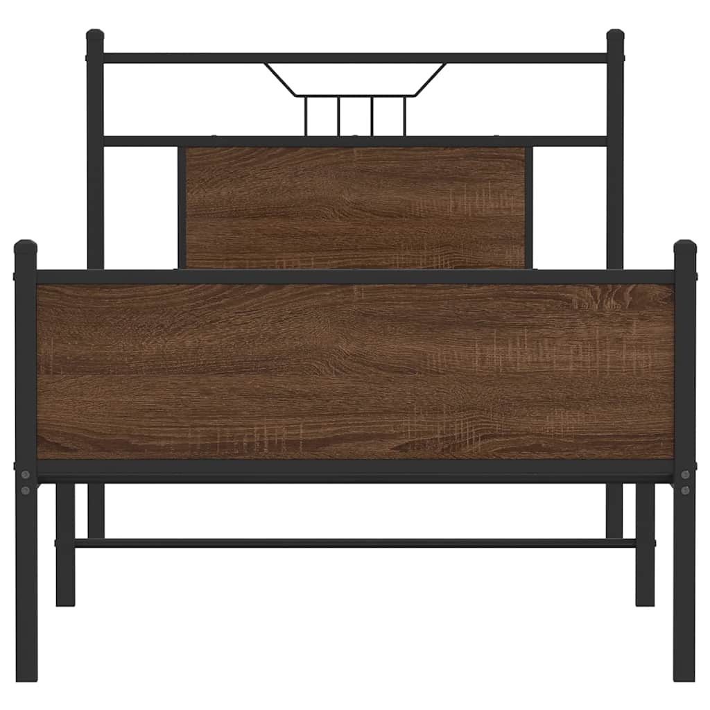 Bettgestell ohne Matratze Braun Eiche 75x190 cm Holzwerkstoff
