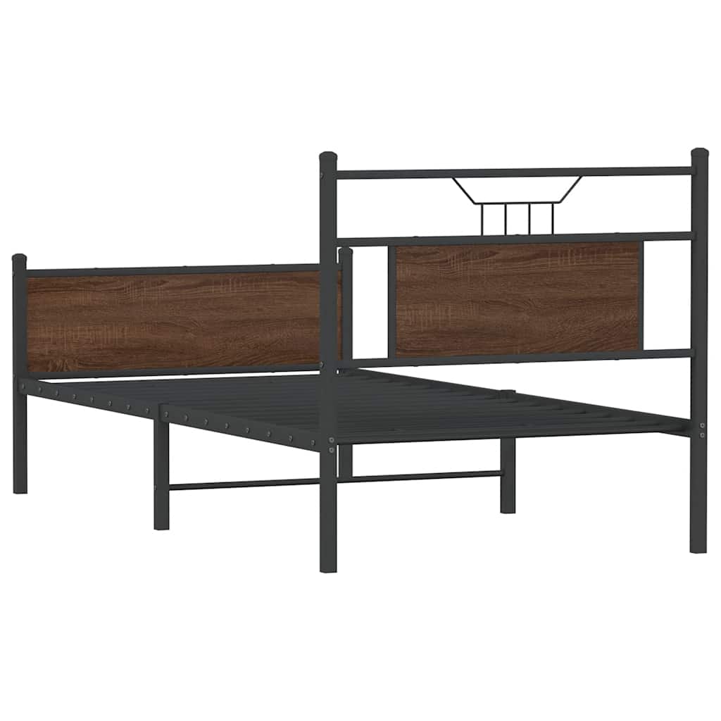 Bettgestell ohne Matratze Braun Eiche 80x200 cm Holzwerkstoff