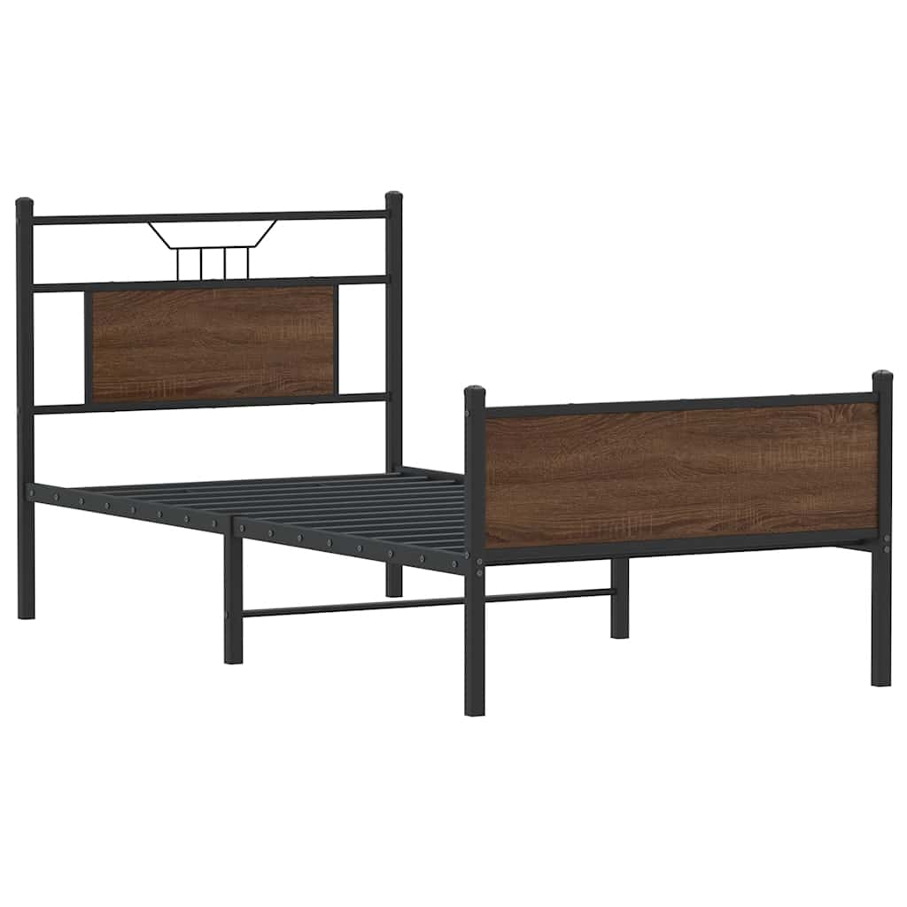 Bettgestell ohne Matratze Braun Eiche 90x190 cm Holzwerkstoff