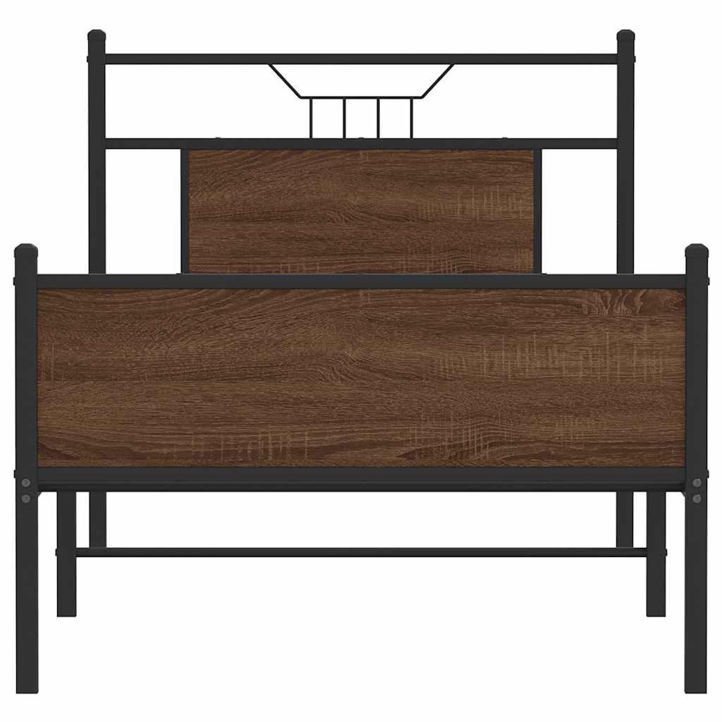Bettgestell ohne Matratze Braun Eiche 90x190 cm Holzwerkstoff