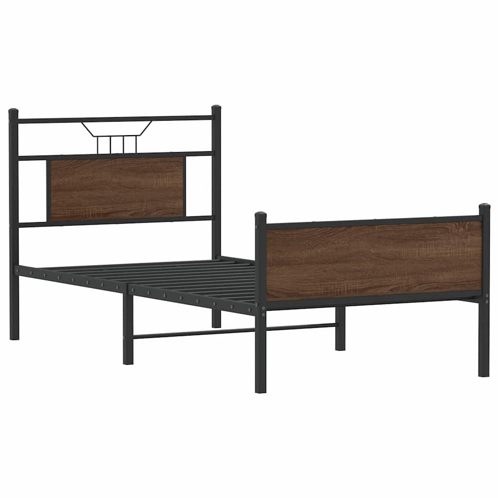 Bettgestell ohne Matratze Braun Eiche 90x200 cm Holzwerkstoff