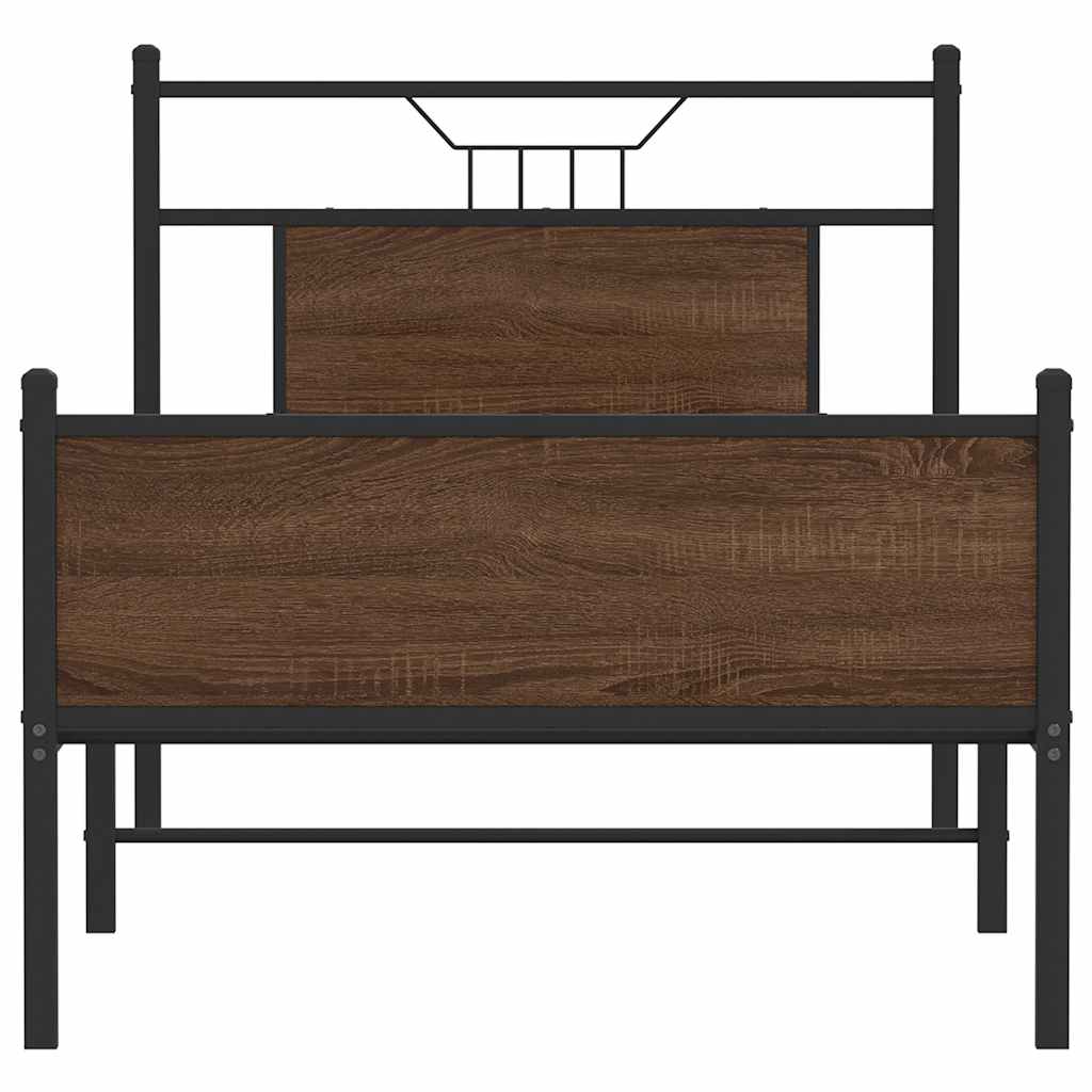 Bettgestell ohne Matratze Braun Eiche 90x200 cm Holzwerkstoff