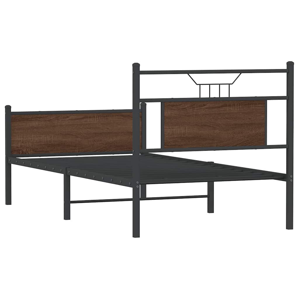 Bettgestell ohne Matratze Braun Eiche 90x200 cm Holzwerkstoff
