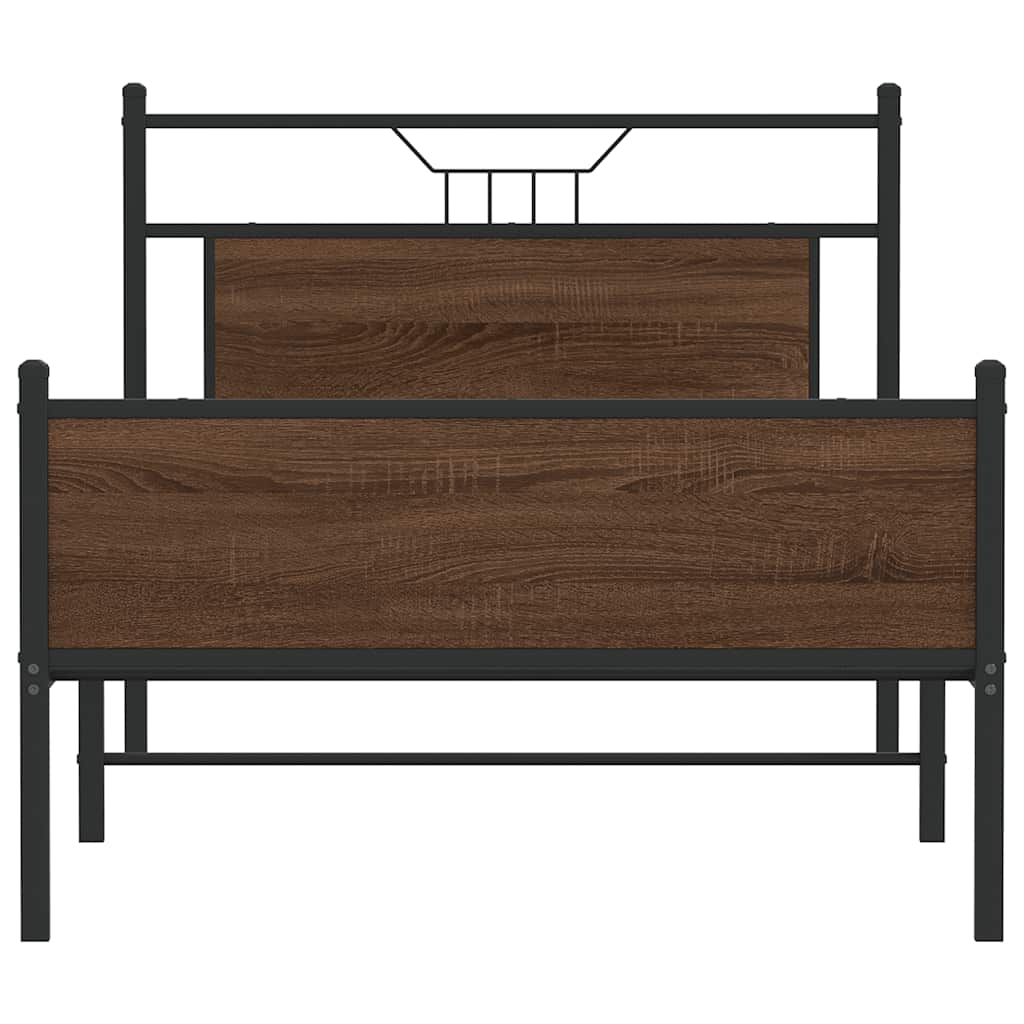 Bettgestell ohne Matratze Braun Eiche 100x200 cm Holzwerkstoff