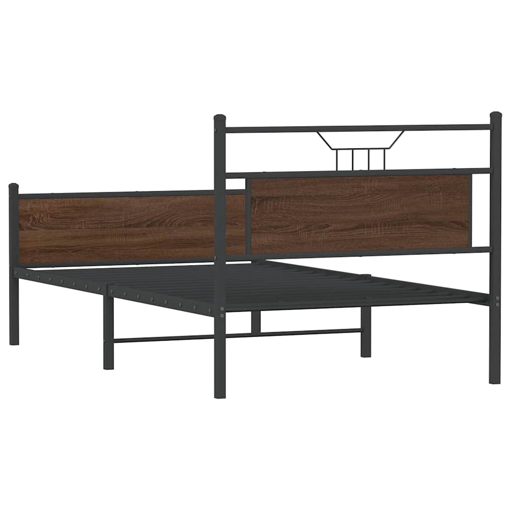 Bettgestell ohne Matratze Braun Eiche 100x200 cm Holzwerkstoff