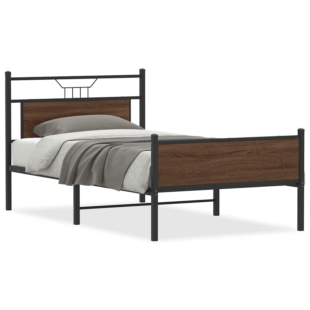 Bettgestell ohne Matratze Braun Eichen-Optik 107x203 cm
