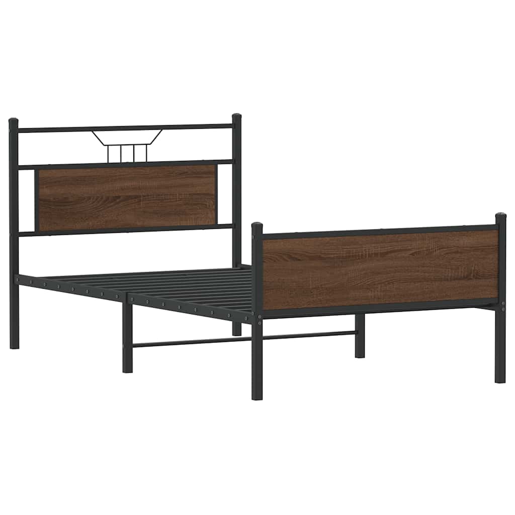 Bettgestell ohne Matratze Braun Eichen-Optik 107x203 cm
