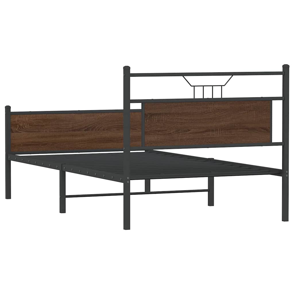 Bettgestell ohne Matratze Braun Eichen-Optik 107x203 cm