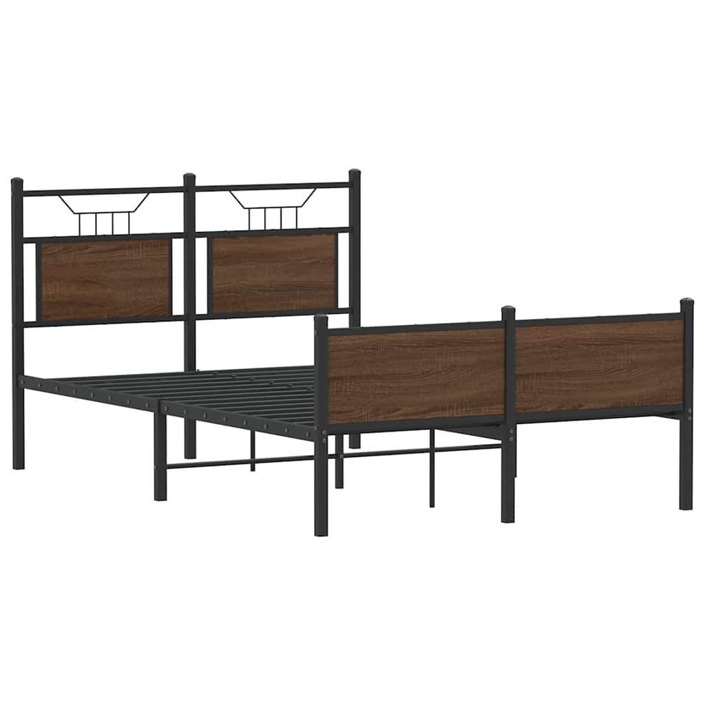 Bettgestell ohne Matratze Braun Eiche 120x190 cm Holzwerkstoff