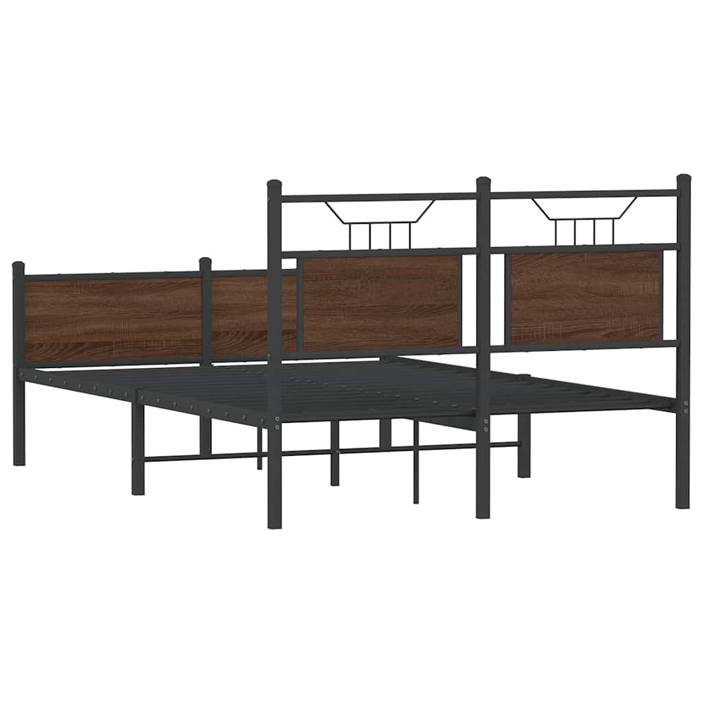 Bettgestell ohne Matratze Braun Eiche 120x190 cm Holzwerkstoff