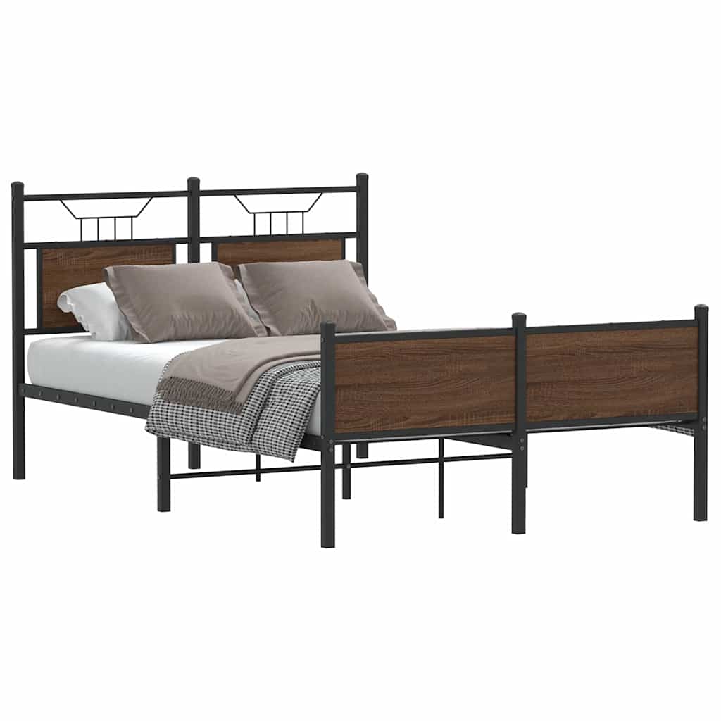 Bettgestell ohne Matratze Braun Eiche 120x190 cm Holzwerkstoff