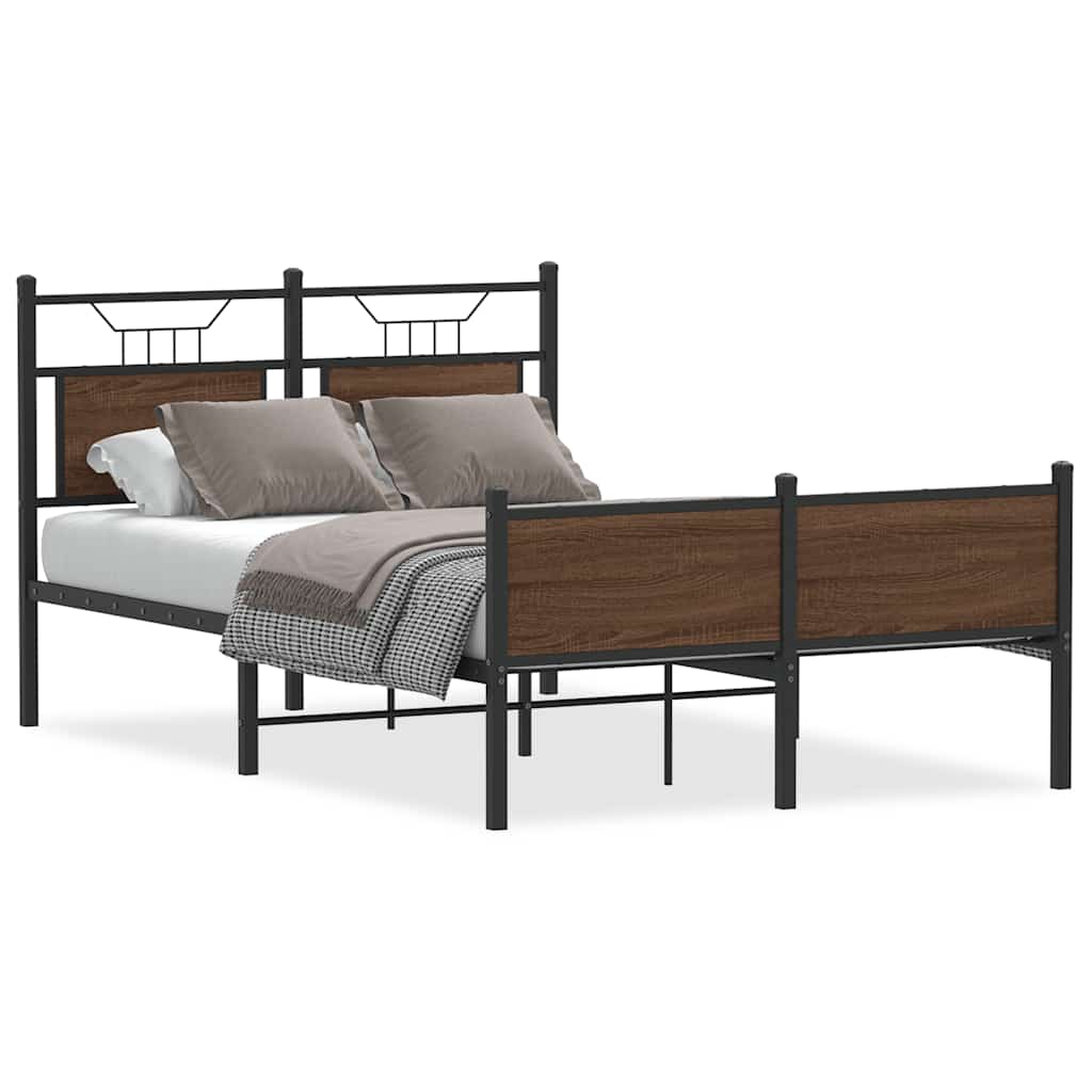 Bettgestell ohne Matratze Braun Eiche 120x200 cm Holzwerkstoff