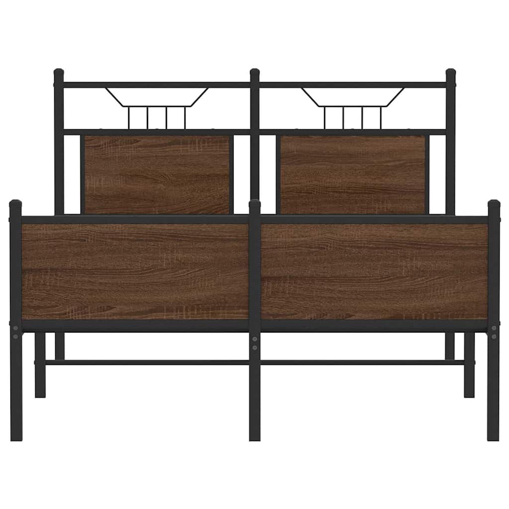 Bettgestell ohne Matratze Braun Eiche 120x200 cm Holzwerkstoff