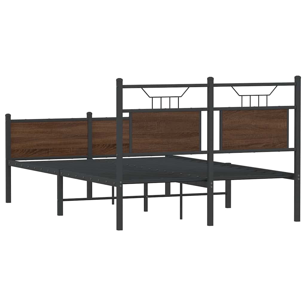 Bettgestell ohne Matratze Braun Eiche 120x200 cm Holzwerkstoff