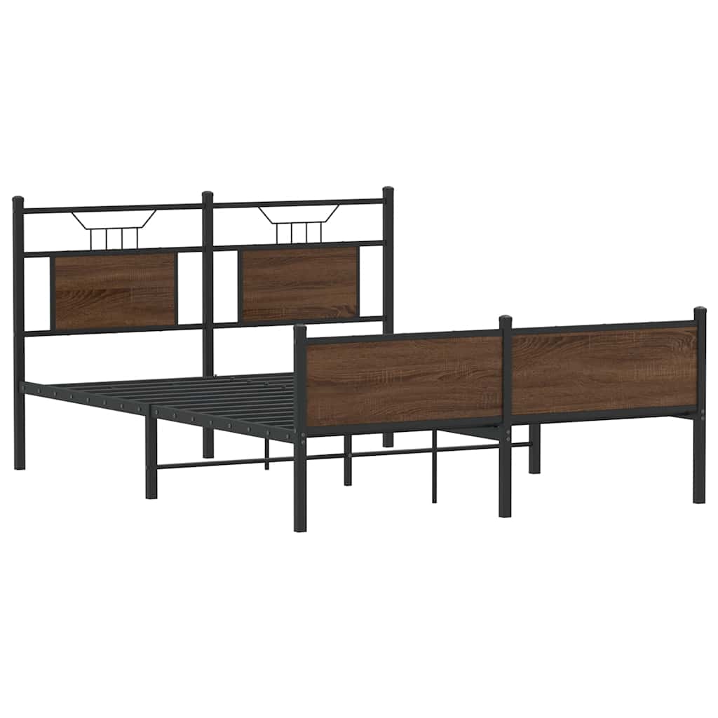 Bettgestell ohne Matratze Braun Eiche 137x190 cm Holzwerkstoff