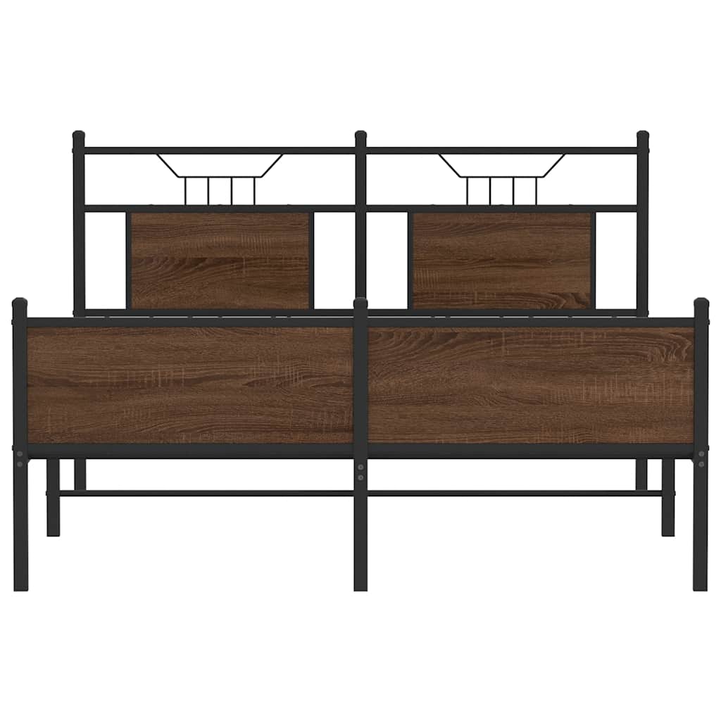 Bettgestell ohne Matratze Braun Eiche 137x190 cm Holzwerkstoff