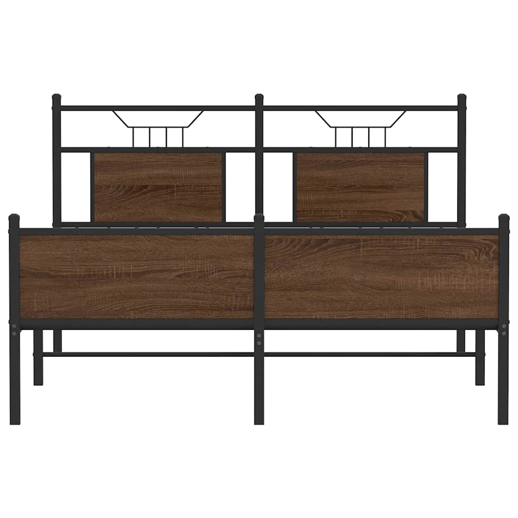 Bettgestell ohne Matratze Braun Eiche 140x190 cm Holzwerkstoff