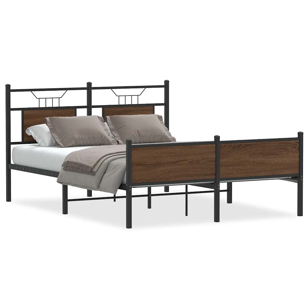 Bettgestell ohne Matratze Braun Eiche 140x200 cm Holzwerkstoff