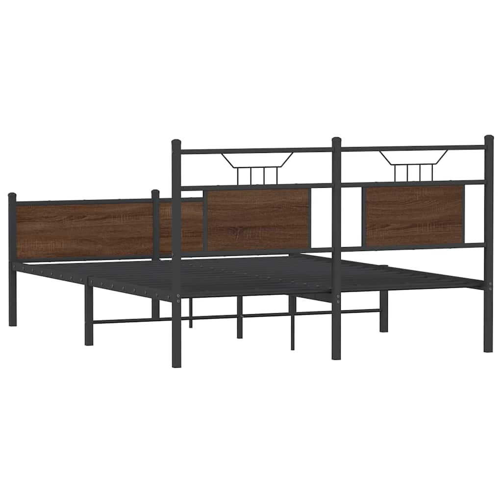 Bettgestell ohne Matratze Braun Eiche 150x200 cm Holzwerkstoff
