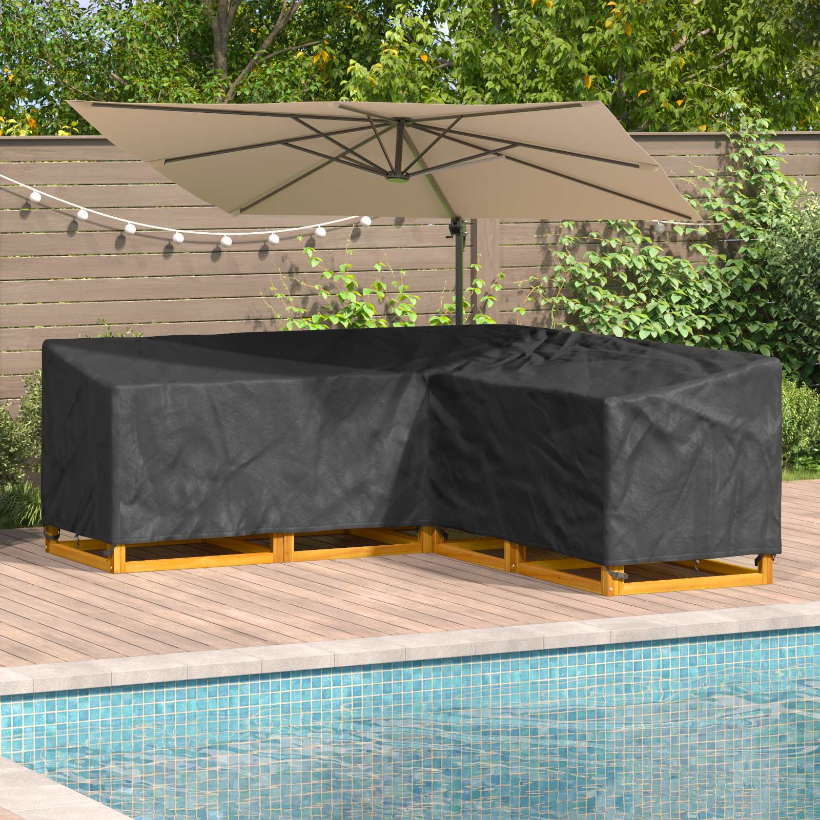 Möbelbezug Schwarz 235 x 235 x 85 cm 420D Oxford Stoff