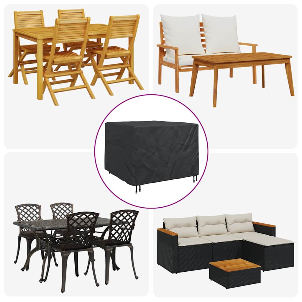Möbelbezug Schwarz 135 x 135 x 90 cm 420D Oxford-Gewebe