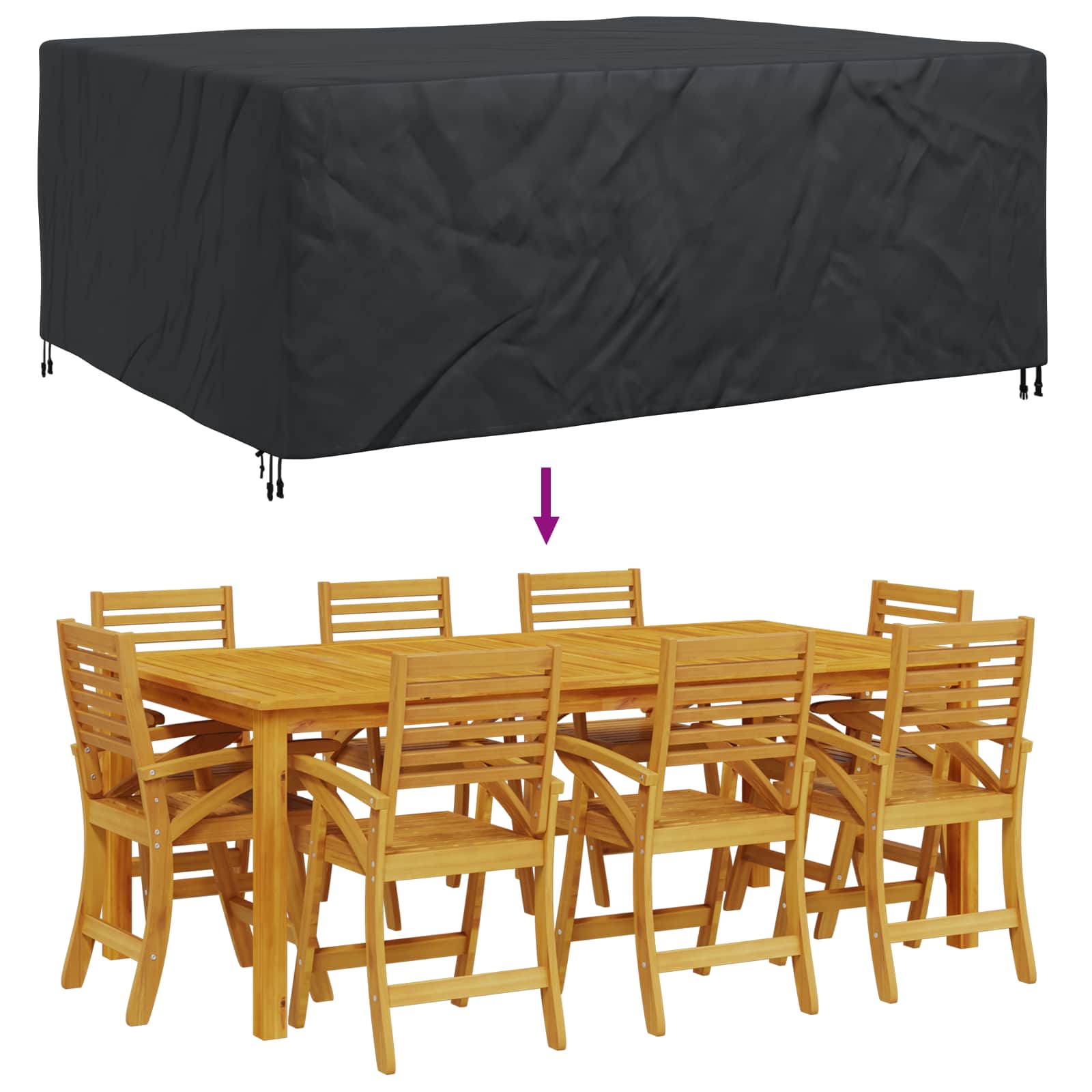 Möbelbezug Uni Schwarz 240 x 190 x 90 cm 600D