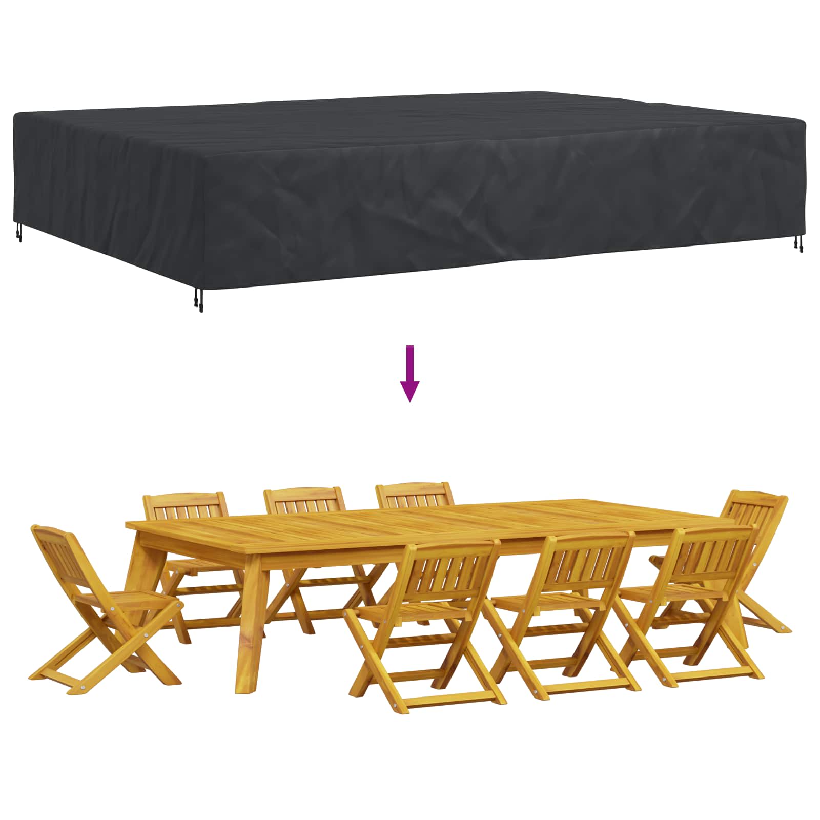 Möbelbezug Uni Schwarz 400 x 300 x 70 cm 210D