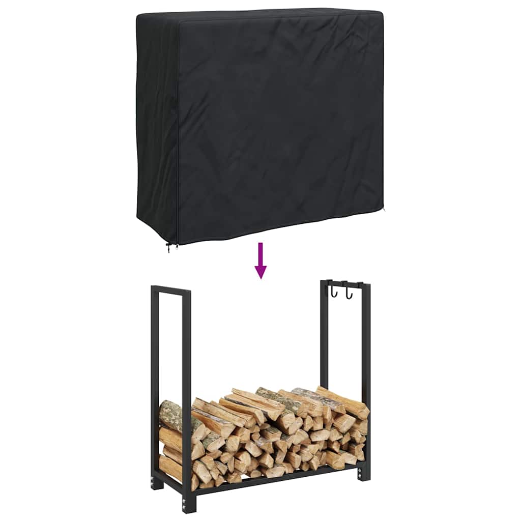 Abdeckung für Kaminholzregal Uni Schwarz 210D Oxford Stoff