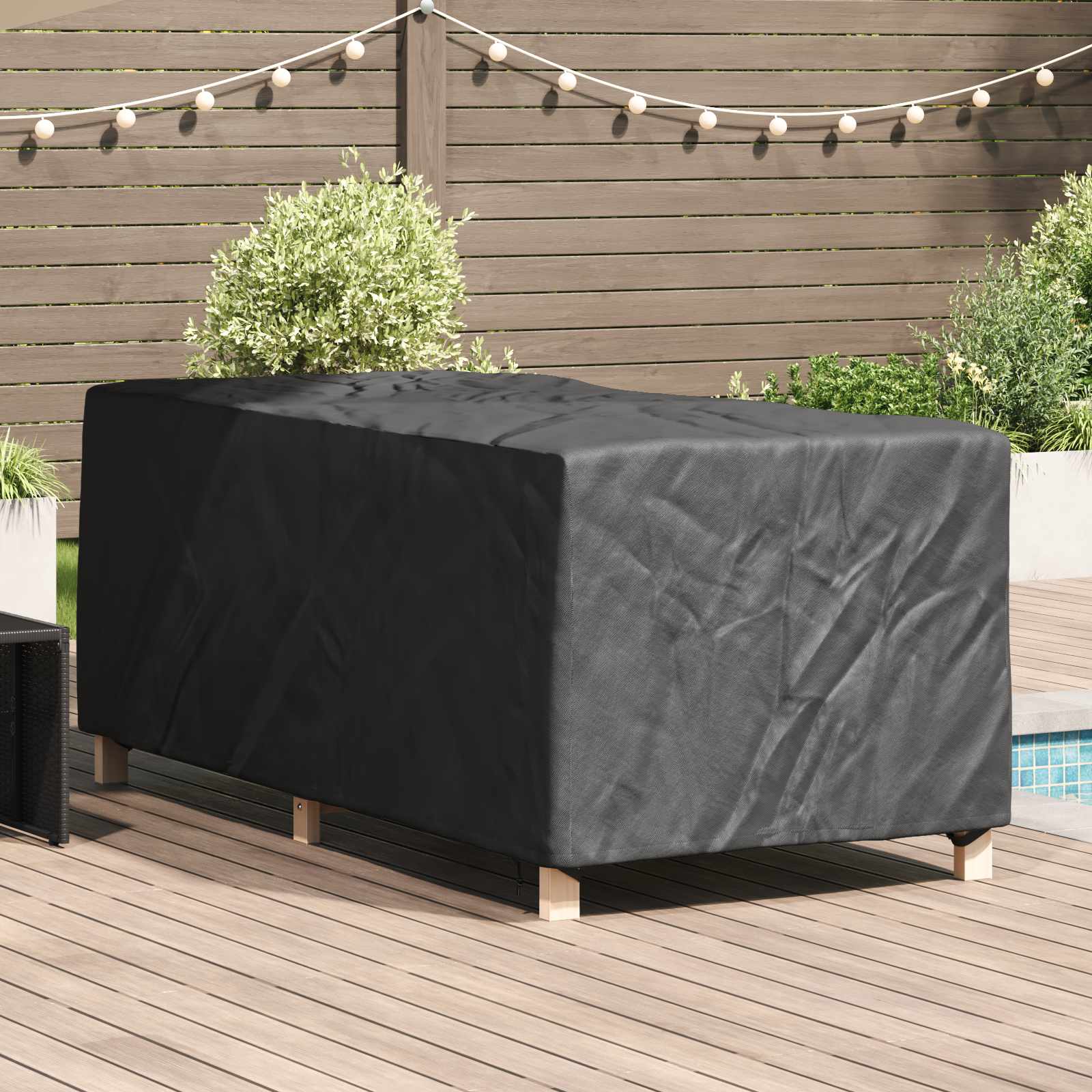 Loungerhülle Uni Schwarz 205 x 100 x 70 cm Stoff