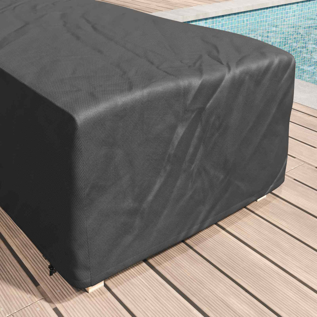 Loungerhülle Uni Schwarz 74 x 210 x 40 cm Stoff