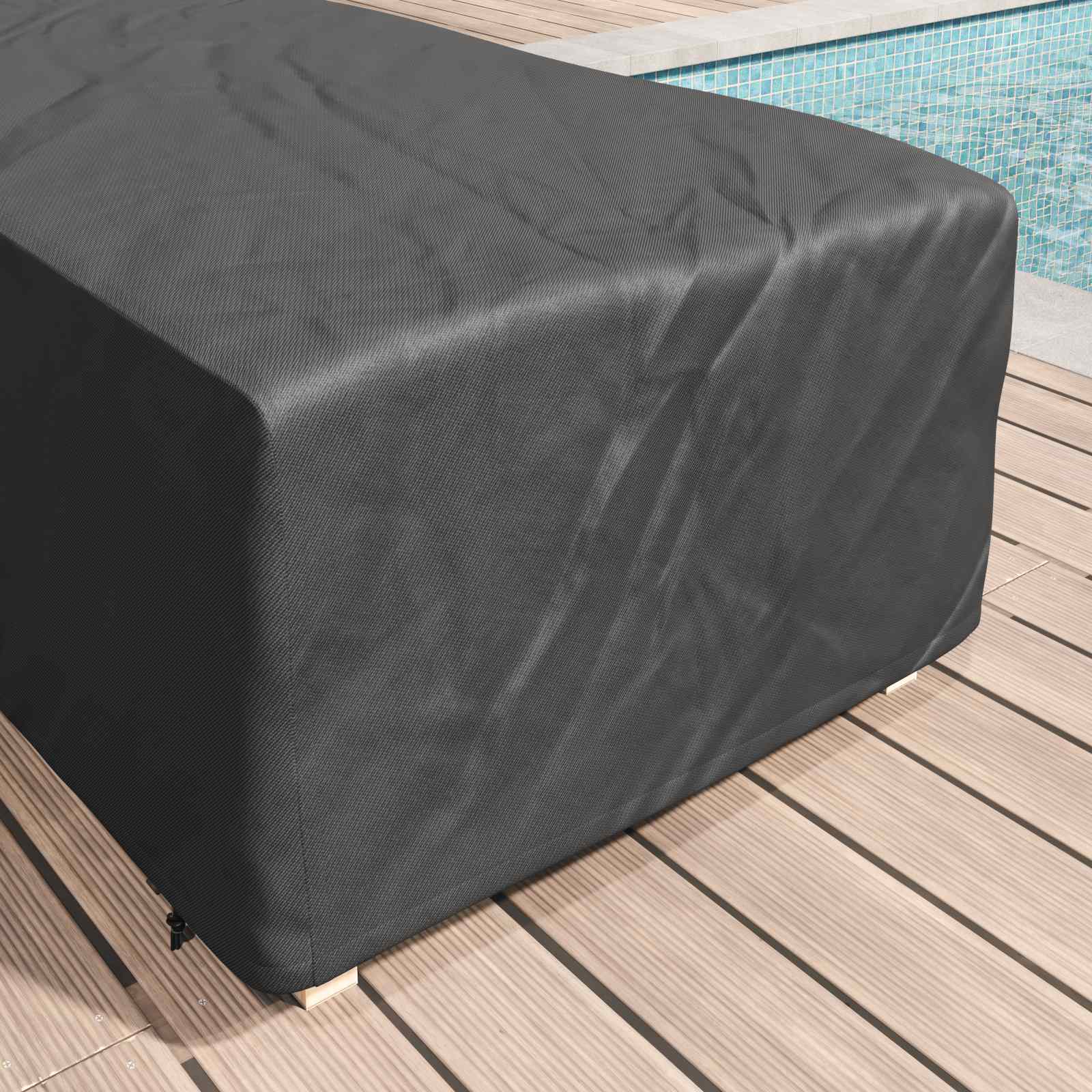 Loungerhülle Uni Schwarz 74 x 210 x 40 cm Stoff