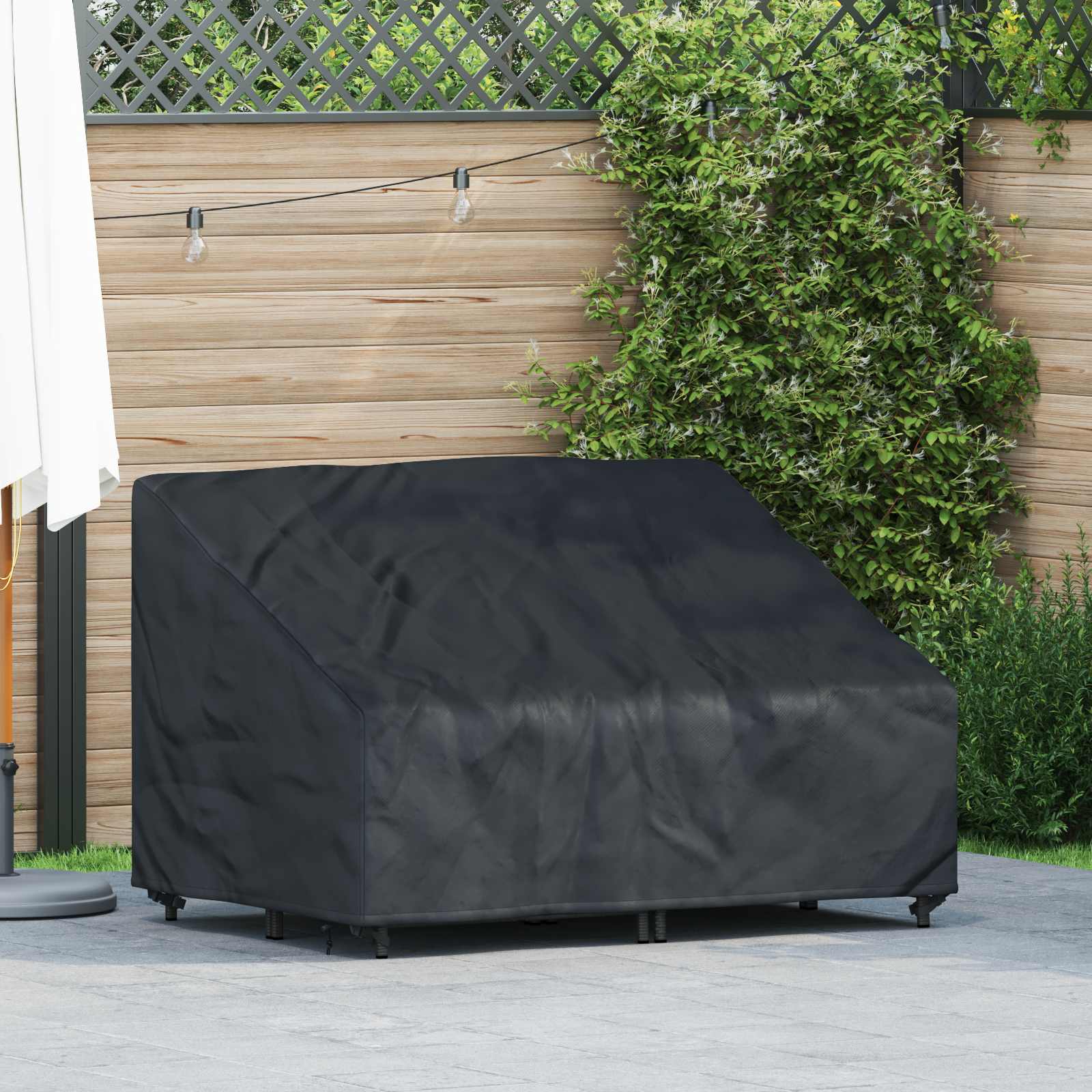 Abdeckung für Gartenbank 130 x 95 x 40 / 80 cm 420D Oxford Stoff
