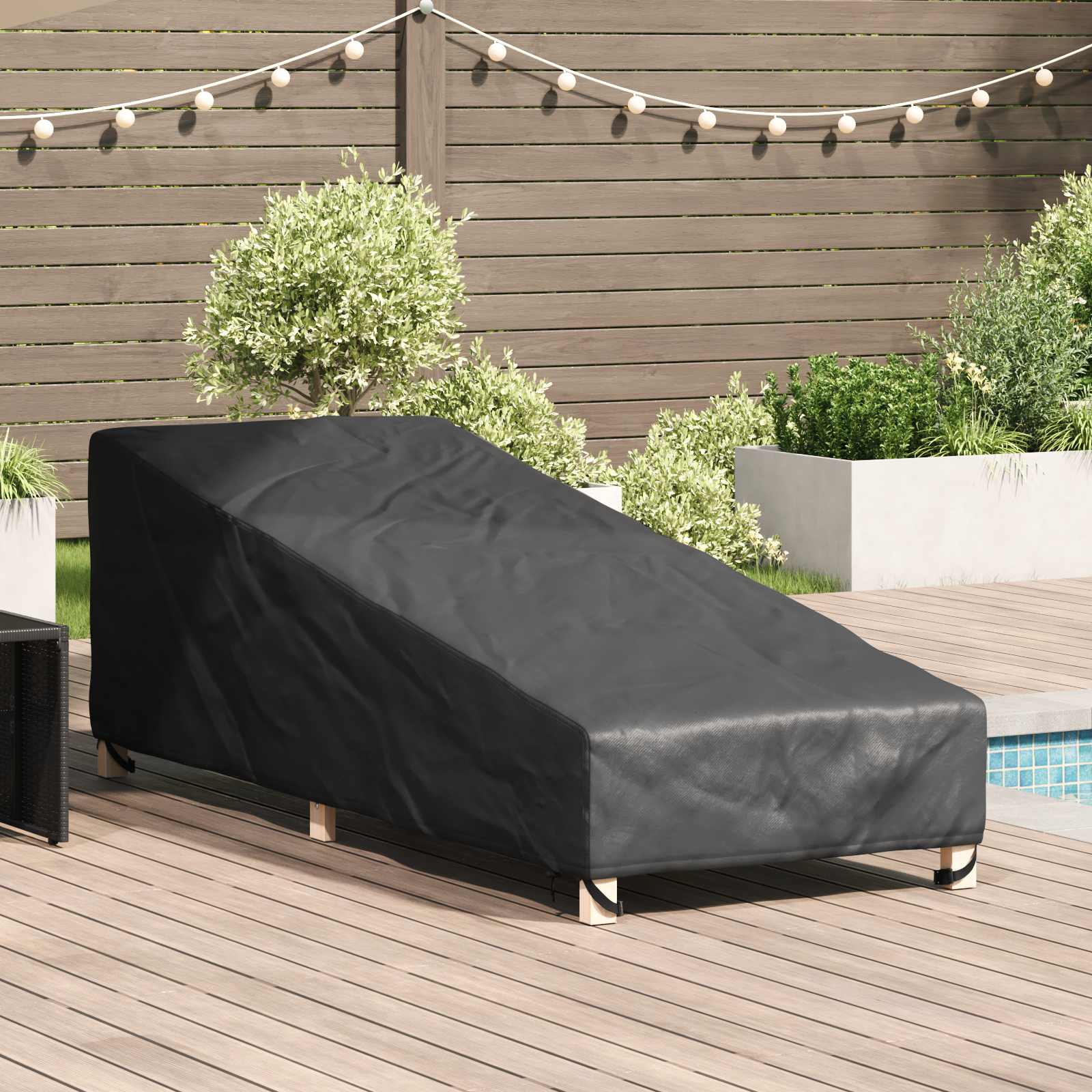 Abdeckung für Möbel für den Outdoor Schwarz 203 x 81 x 63 cm
