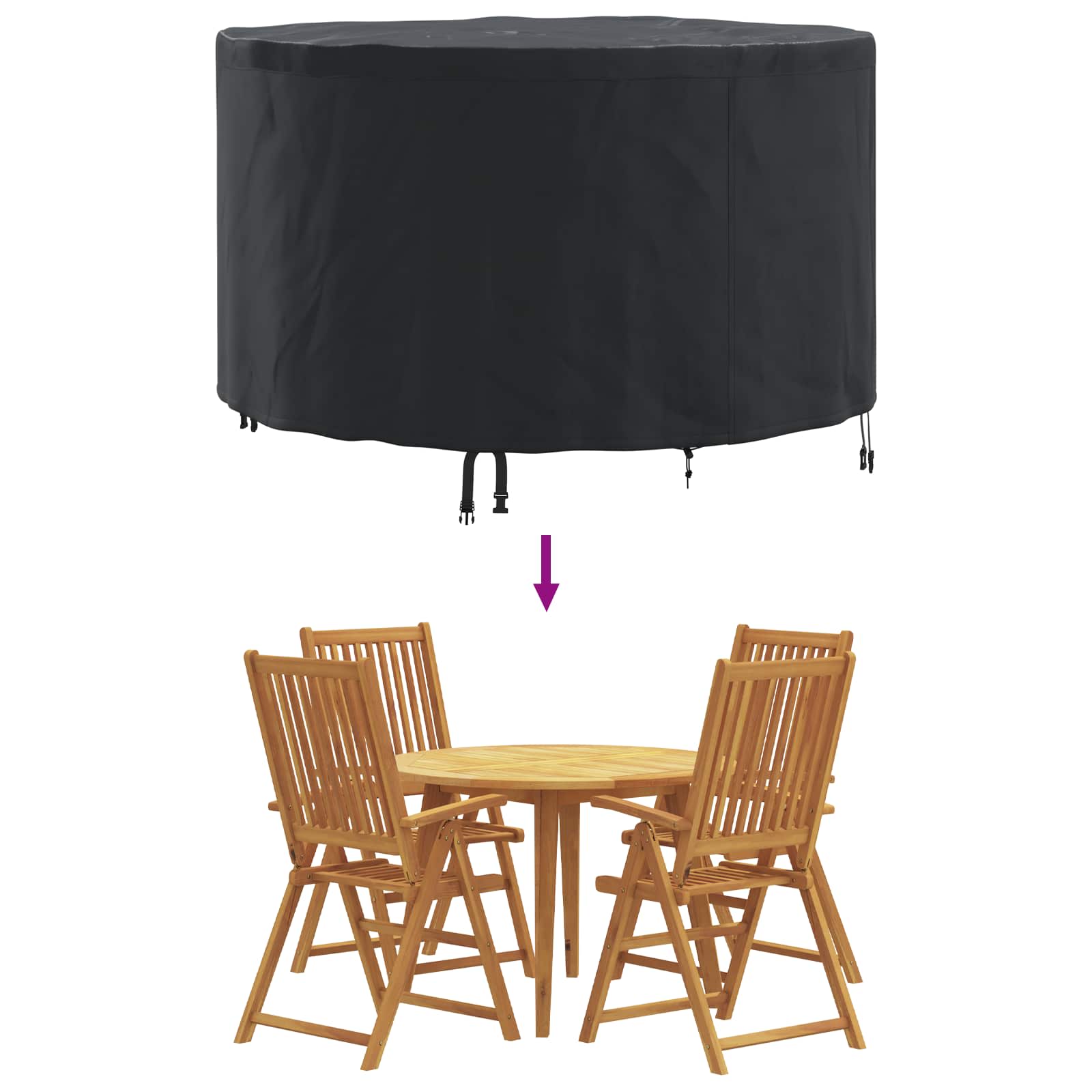Möbelbezug Schwarz 102 x 102 x 71 cm 420D Oxford Stoff