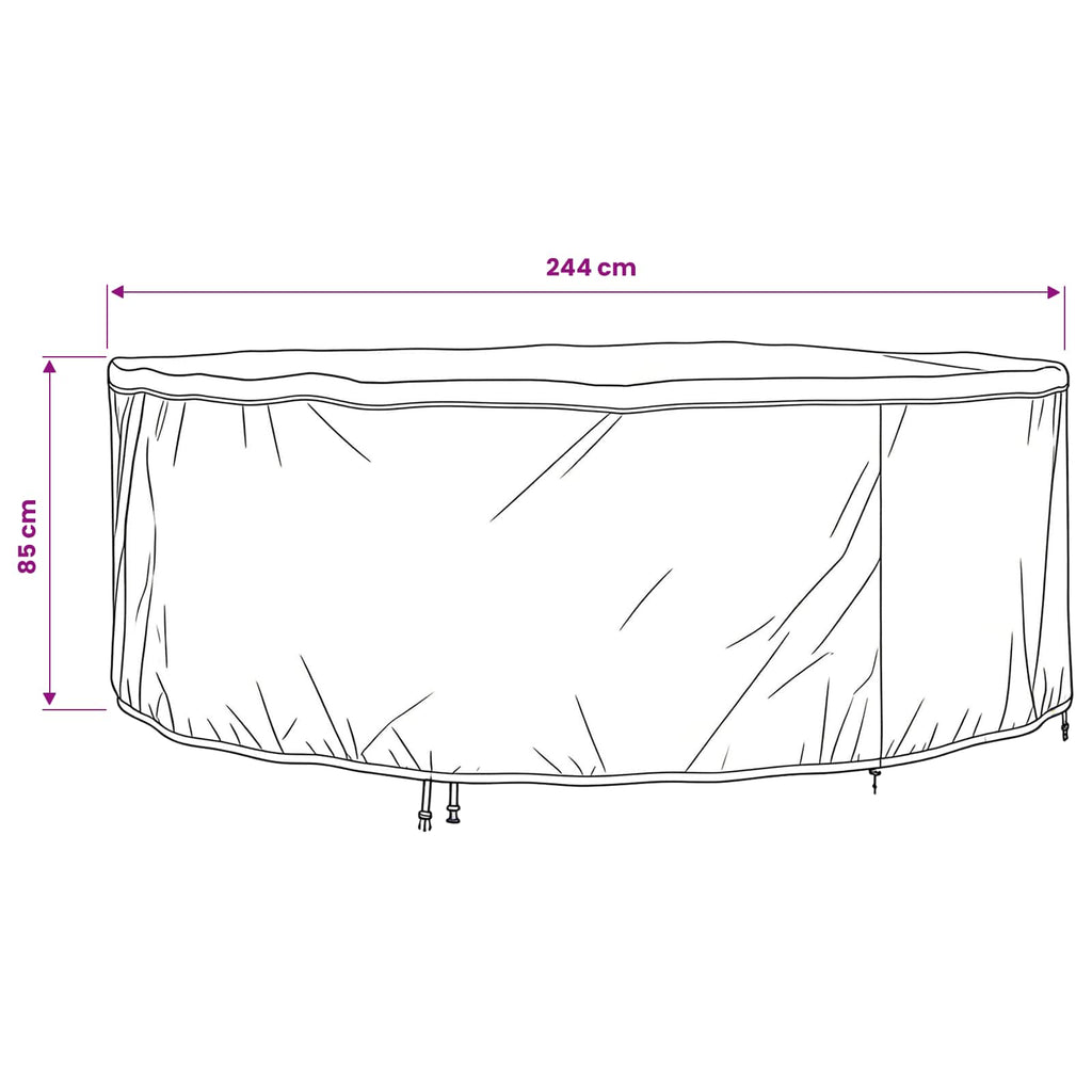 Möbelbezug Schwarz 244 x 244 x 85 cm 210D Oxford Stoff