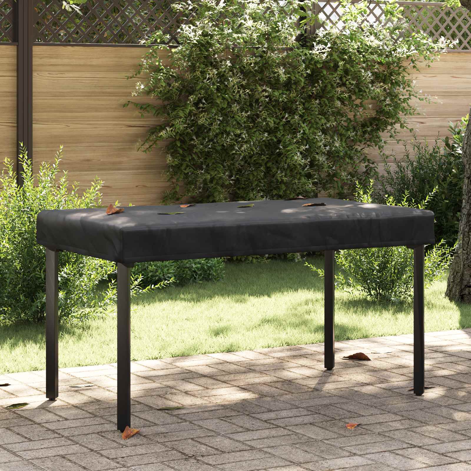 Tischdecken Uni Schwarz 142 x 82 x 15 cm Stoff