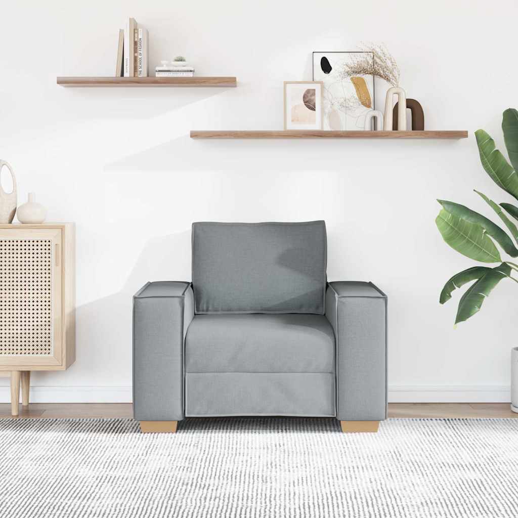 Sofa Stuhl Hellgrau 60 cm Stoff