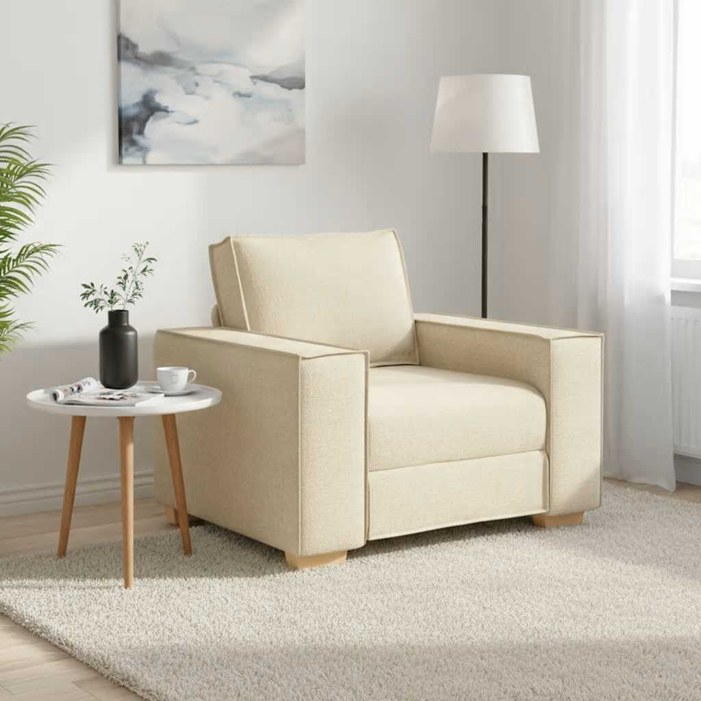 Sofa Stuhl Creme 60 cm Stoff
