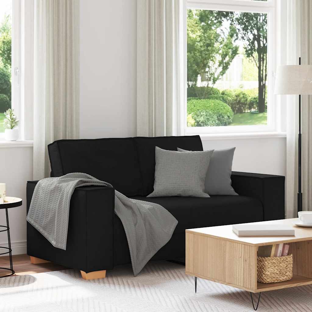 2-Sitzer Sofa Schwarz 120 cm Stoff